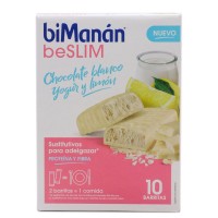 BIMANAN BESLIM BARRITAS CHOC BLANCO, YOGUR Y LIMON 10 BARRITAS