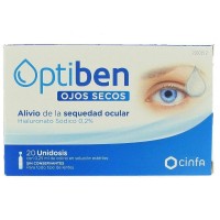 Comprar Optiben Ojos Secos Gotas Sequedad Ocular 20 Ampollas Unidosis 0,25ml a precio online