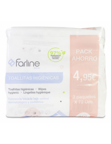 Comprar Farline Toallitas Bebe Tri-Pack a precio online