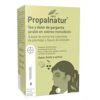 PROPALNATUR TOS Y DOLOR DE GARGANTA  16 SOBRES MONODOSIS 10 ML JARABE SABOR LIMON Y CEREZA