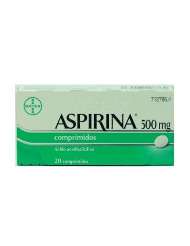 Aspirina 500 Mg 20 Comprimidos