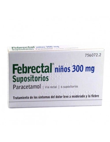 Febrectal Niños 300 Mg 6 Supositorios