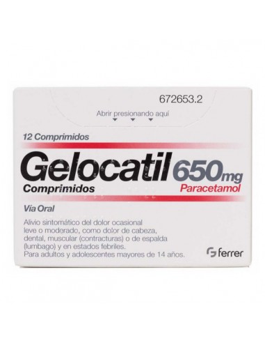 GELOCATIL 650 MG 12 COMPRIMIDOS (TIRAS)