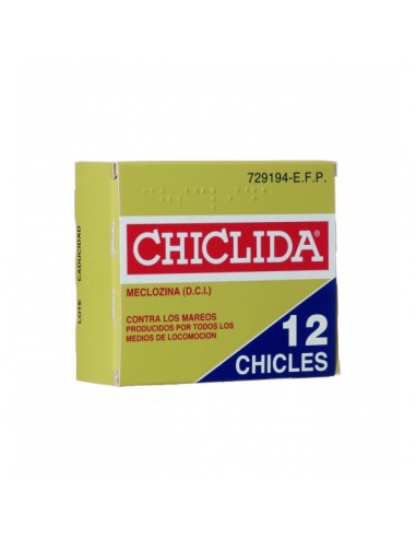 CHICLIDA 25 MG 12 CHICLES MEDICAMENTOSOS