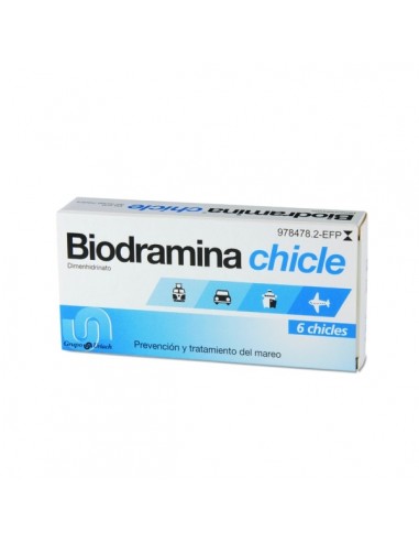 BIODRAMINA 20 MG 6 CHICLES...