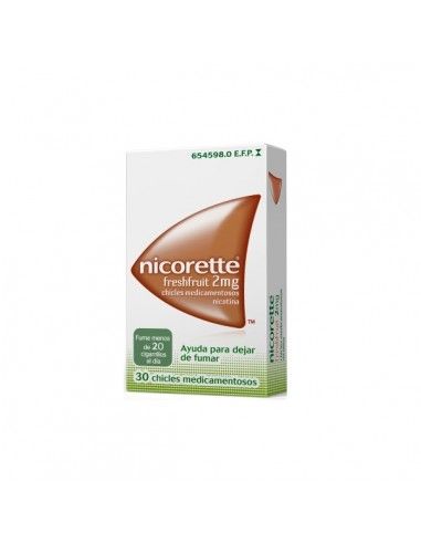 NICORETTE FRESHFRUIT 2 MG 30 CHICLES...