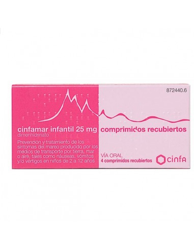 CINFAMAR INFANTIL 25 MG 4 COMPRIMIDOS...