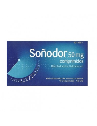 SOÑODOR DIFENHIDRAMINA 50 MG 16...