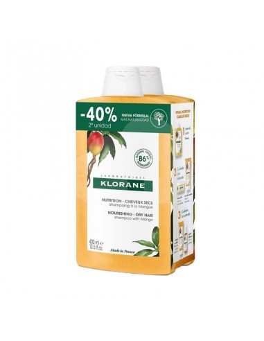 KLORANE DUPLO CHAMPU MANGO 2 X 400ML