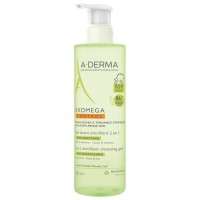 A-DERMA EXOMEGA CONTROL GEL LIMPIADOR EMOLIENTE 2 EN 1 CUERPO Y CABELLO 1 ENVASE 500 ML