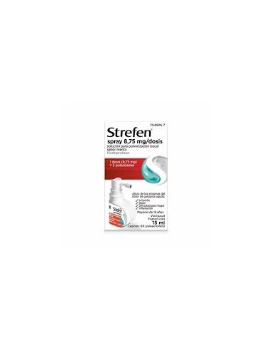 STREFEN SPRAY 8,75 MG/DOSIS SOLUCION PARA PULVERIZACION BUCAL 1 FRASCO 15 ML (SABOR MENTA)