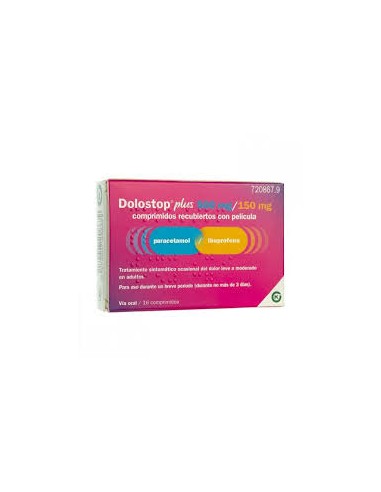 DOLOSTOP PLUS 500 MG/150 MG 16 COMPRIMIDOS RECUBIERTOS