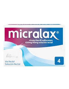 MICRALAX CITRATO/LAURIL SULFOACETATO 450 MG/ML + 45 MG/ML SOLUCION RECTAL 4 ENEMAS 5 ML