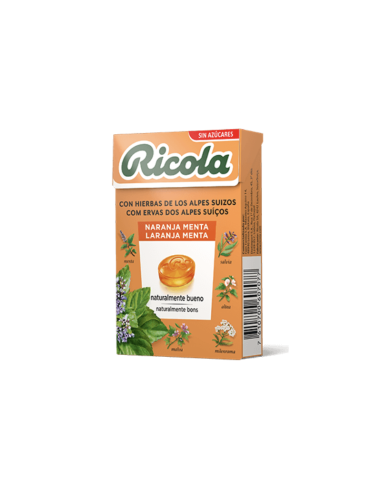 RICOLA CARAMELOS SIN AZUCAR  1 ENVASE 50 G SABOR NARANJA