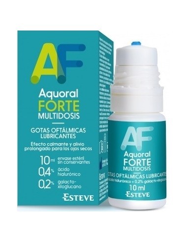 AQUORAL FORTE MULTIDOSIS GOTAS OFTALMICAS LUBRICANTES ESTERILES 1 ENVASE 10 ML